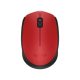 Egér, vezeték nélküli, optikai, közepes méret, USB, LOGITECH "M171", piros