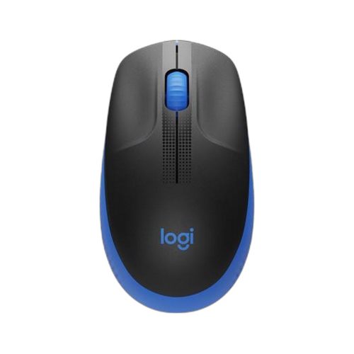 Egér, vezeték nélküli, optikai, USB, LOGITECH, "M190", kék