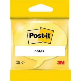   Öntapadó jegyzettömb, szövegbuborék forma, 70x70 mm, 225 lap, 3M POSTIT, sárga