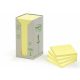 Öntapadó jegyzettömb, 76x76 mm, 16x100 lap, környezetbarát, 3M POSTIT, sárga