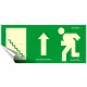 Információs matrica, 25x11,5 cm, fluoreszkáló, utánvilágítós, "Menekülési irány fel, lépcs...