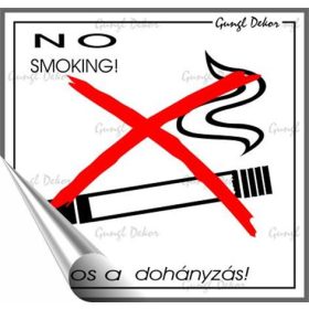   Információs matrica, 8,7x8,3 cm, "Tilos a dohányzás!"