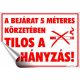Információs matrica, 25x17,5 cm, "A bejárat 5 méteres körzetében tilos a dohányzás!"