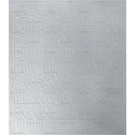 Öntapadós matrica, 2 cm-es, betűlap, fehér