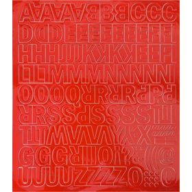 Öntapadós matrica, 2 cm-es, betűlap, piros