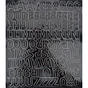 Öntapadós matrica, 2 cm-es, betűlap, fekete