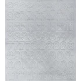 Öntapadós matrica, 2 cm-es, számlap, fehér