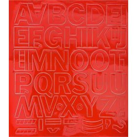 Öntapadós matrica, 3 cm-es, betűlap, piros