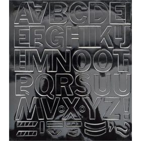 Öntapadós matrica, 3 cm-es, betűlap, fekete