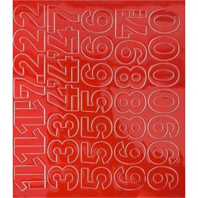 Öntapadós matrica, 3 cm-es, számlap, piros