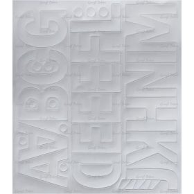   Öntapadós matrica, 5 cm-es, betűlap, ABC első fele, fehér