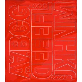   Öntapadós matrica, 5 cm-es, betűlap, ABC első fele, piros