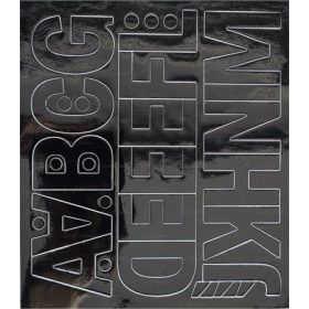   Öntapadós matrica, 5 cm-es, betűlap, ABC első fele, fekete