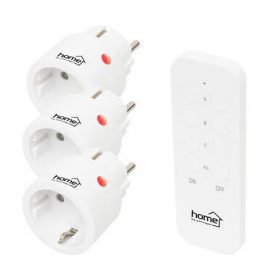   Dugalj szett, 3 aljzat, távirányítóval, 2300 W, HOME, fehér