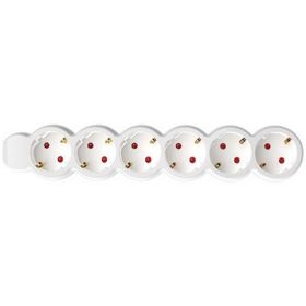   Elosztósor, 6 csatlakozóaljzat, 5 m kábelhosszúság, HOME, fehér