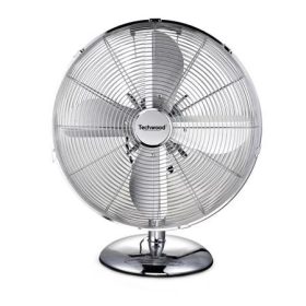 Asztali ventilátor, 30 cm, 45 W, TECHWOOD, króm
