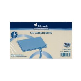   Öntapadó jegyzettömb, 75x125 mm, 100 lap, VICTORIA OFFICE, sárga