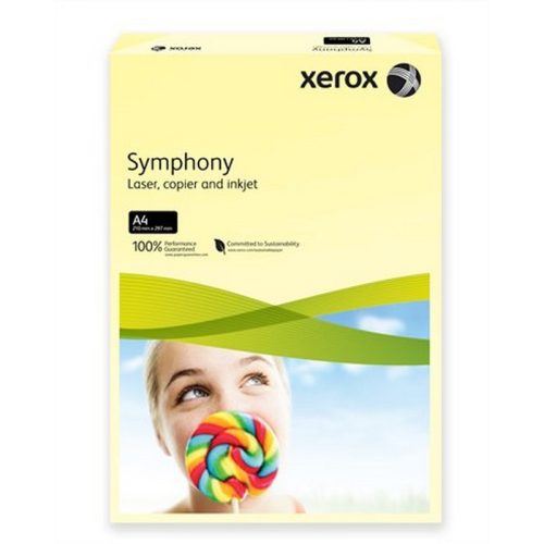 Másolópapír, színes, A4, 80 g, XEROX "Symphony", világossárga (pasztell)