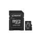 Memóriakártya, microSDXC, 128GB, C10/UHS-I/U1/V10/A1, Gen3, adapter, KINGSTON "Canvas Sele...