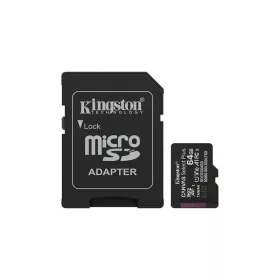   Memóriakártya, microSDXC, 64GB, C10/UHS-I/U1/V10/A1, Gen3, adapter, KINGSTON "Canvas Selec...