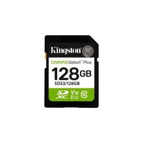   Memóriakártya, SDXC, 128GB, C10/UHS-I/U1/V10, Gen3, KINGSTON "Canvas Select Plus"