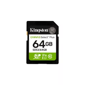   Memóriakártya, SDXC, 64GB, C10/UHS-I/U1/V10, Gen3, KINGSTON "Canvas Select Plus"