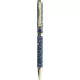Golyóstoll, 1,0 mm, arany színű klip, sötétkék tolltest, FILOFAX "Garden", fekete
