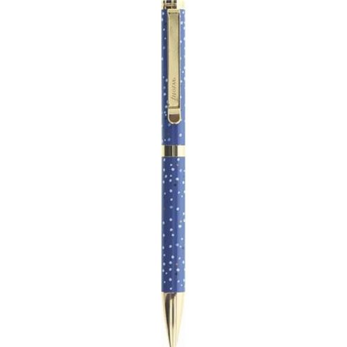 Golyóstoll, 1,0 mm, arany színű klip, kék tolltest, FILOFAX "Indigo", fekete