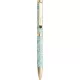 Golyóstoll, 1,0 mm, arany színű klip, menta színű tolltest, FILOFAX "Botanical", fekete