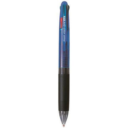 Golyóstoll, 0,25 mm, nyomógombos, négyszínű, PILOT "Feed GP4", kék test