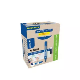   Táblamarker, 2,3 mm, kúpos, PILOT "V-Board Master, Bonus Pack", kék + betét