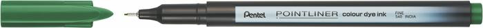 Tűfilc, 0,4 mm, PENTEL "Pointliner", fenyőzöld