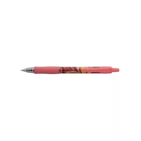   Zseléstoll, 0,32 mm, nyomógombos, rózsaszín tolltest, PILOT "G-2 Flow", kék