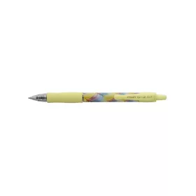   Zseléstoll, 0,32 mm, nyomógombos, sárga tolltest, PILOT "G-2 Flow", kék