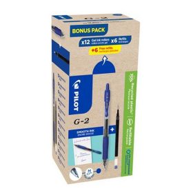   Zseléstoll, 0,32 mm, nyomógombos, PILOT "G-2, Bonus Pack", kék + betét