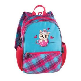   Hátizsák, PULSE "Junior Kitty Love", zöld-rózsaszín