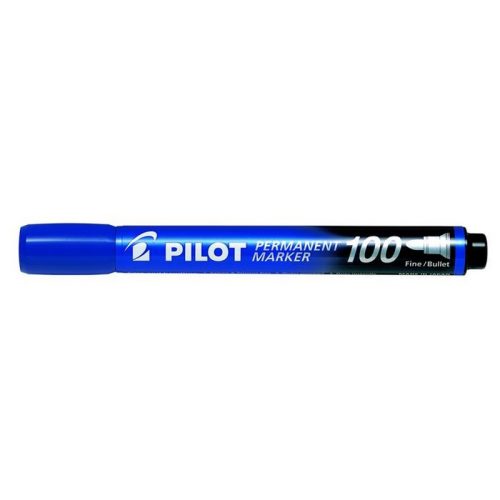 Alkoholos marker, 1-4,5 mm, kúpos, PILOT "Permanent Marker 100", kék