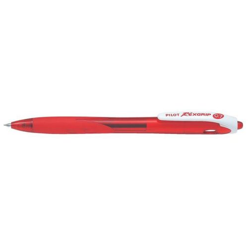 Golyóstoll, 0,27 mm, nyomógombos, PILOT "Rexgrip", piros