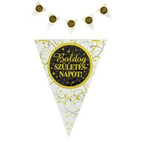   Zászló, 3,6 m, műanyag, "Boldog Szülinapot", elegáns