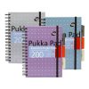   Spirálfüzet, A5, vonalas, 100 lap, PUKKA PAD "Metallic Project Book", vegyes szín