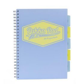   Spirálfüzet, A4, vonalas, 100 lap, PUKKA PAD "Pastel project book", vegyes szín