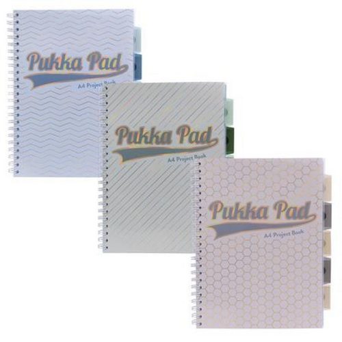 Spirálfüzet, A4, vonalas, elválasztóval, 100 lap, PUKKA PAD "Haze Project Book", vegyes sz...