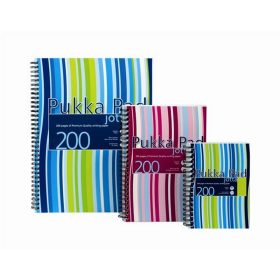   Spirálfüzet, A6, vonalas, 100 lap, PUKKA PAD "Stripe Jotta"