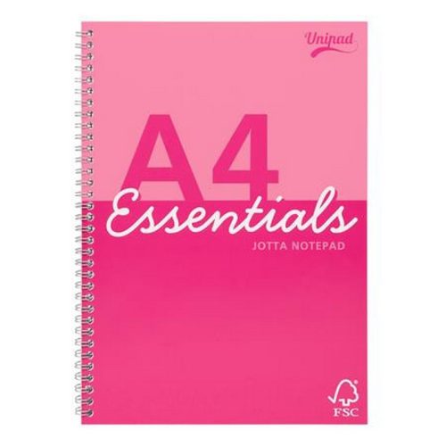Spirálfüzet, A4, vonalas, 80 lap, PUKKA PAD "Unipad Essentials Jotta", vegyes