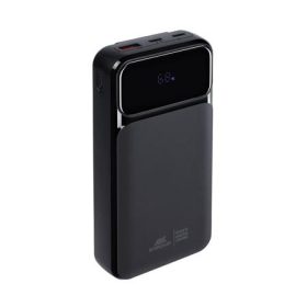   Hordozható akkumulátor, beépített kábellel, 20000mAh, RIVACASE "VA2221", fekete