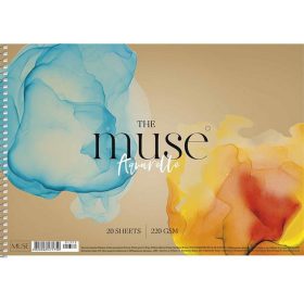   Vázlatfüzet, spirál, A4, akvarell, 220 g, 20 lap, SHKOLYARYK "Aquarelle Muse"