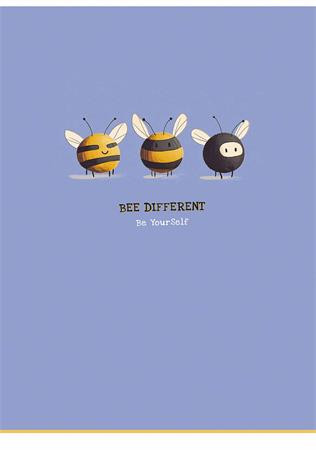 Füzet, tűzött, A4, kockás, 40 lap, SHKOLYARYK, "Bee different", vegyes