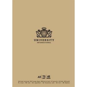   Füzet, tűzött, A5, vonalas, 48 lap, SHKOLYARYK "University International", vegyes