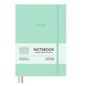   Jegyzetfüzet, A5, kockás, 96 lap, puhafedeles, SHKOLYARYK "Genius", Türkiz