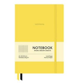   Jegyzetfüzet, A5, kockás, 96 lap, puhafedeles, SHKOLYARYK "Genius", Citrom